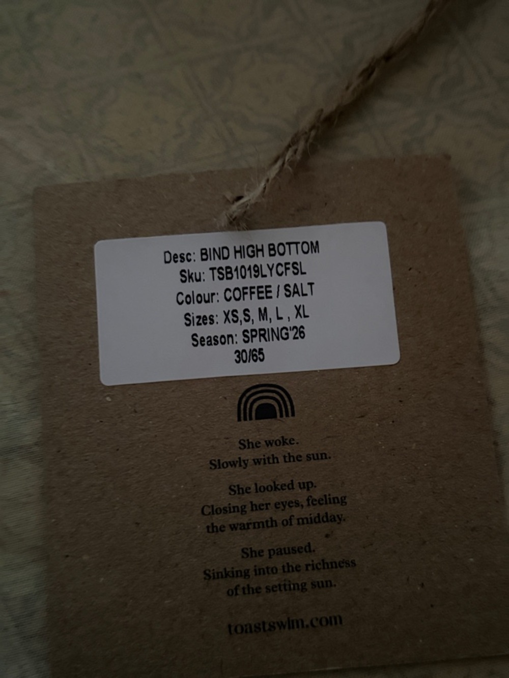TOAST SWIM Bind high bottom, size small